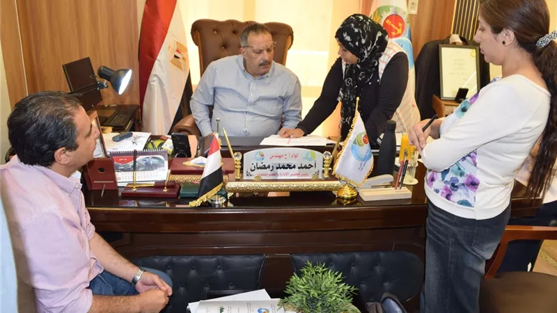 مياه القناة تتابع مستجدات مشروع خط نقل محطة تحلية غرب بورسعيد 