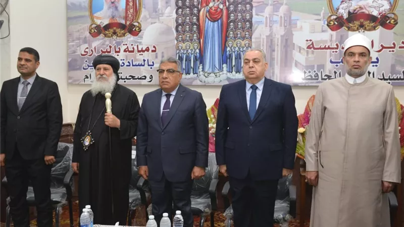 محافظ الدقهلية ومدير الأمن يشهدان الاحتفال بذكرى استشهاد القديسة دميانة بالبراري
