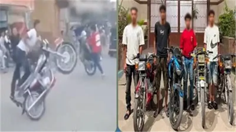 استعراضات بالدراجات النارية في حفل زفاف تنتهي بضبط 4 أشخاص في بني سويف