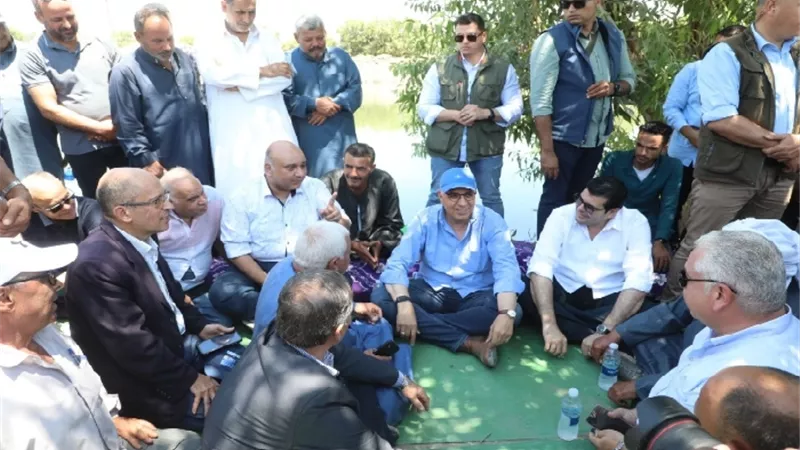 وزير الري ونائب محافظ الشرقية يتفقدان أعمال تطهير ترعة السعدية بأبو حماد