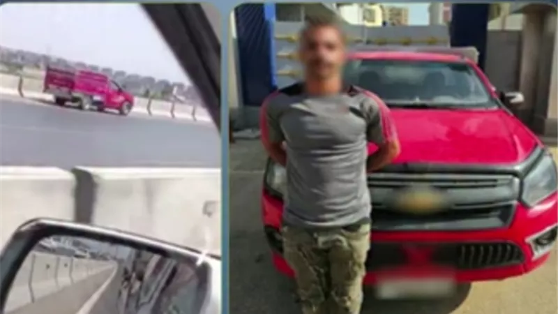 كان عكس الاتجاه.. فيديو متداول يسقط سائق ربع نقل في قبضة الأمن