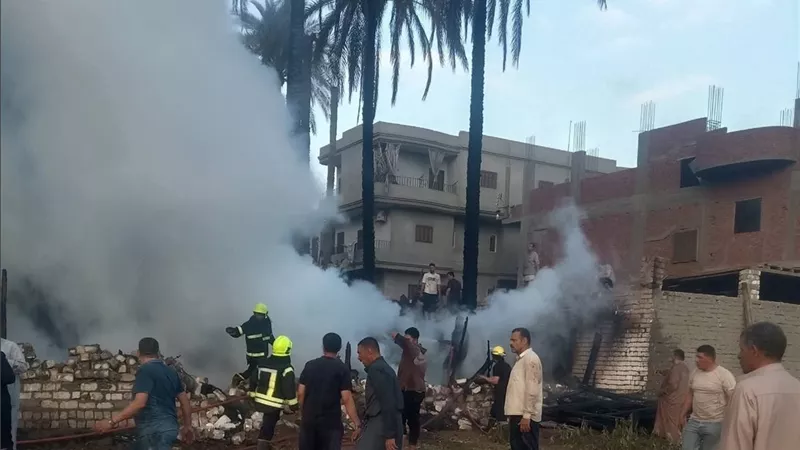 السيطرة على حريق هائل التهم أرضًا زراعية بقرية «سنفا» في ميت غمر