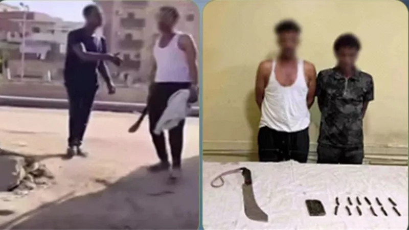 ضبط عاطلين لوّحا بسلاح أبيض تجاه مالك ورشة بكوم أمبو بأسوان