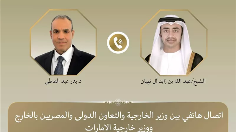 وزير الخارجية يبحث مع نظيره الإماراتي التطورات الإقليمية