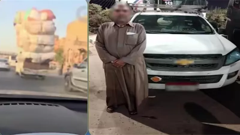 القبض على سائق ربع نقل عرّض حياة المواطنين للخطر بحمولة زائدة في القاهرة