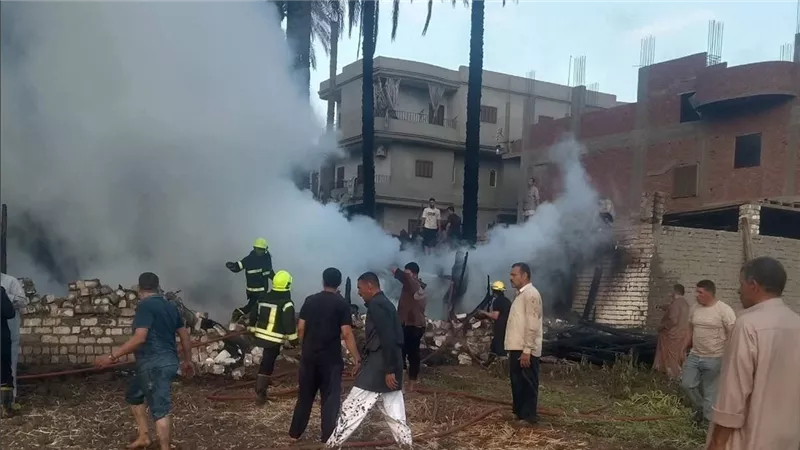 اندلاع حريق بمخزن زيوت في مساكن ميمنة بالفيوم 