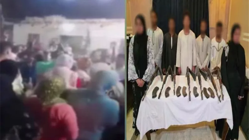ضبط 7 متهمين بينهم سيدتان بعد ظهورهم بأسلحة آلية في فرح بقنا