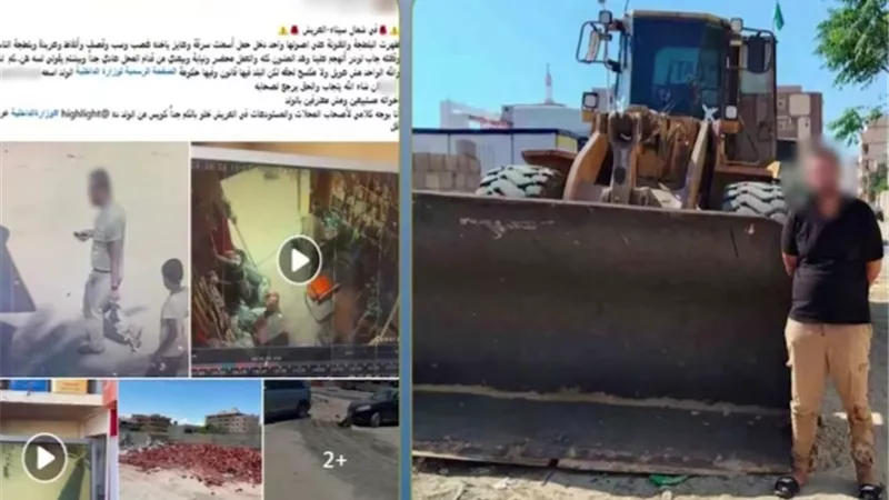 «لودر» يتحول إلى أداة انتقام.. القبض على المتهم بإتلاف مخزن مواد بناء في العريش