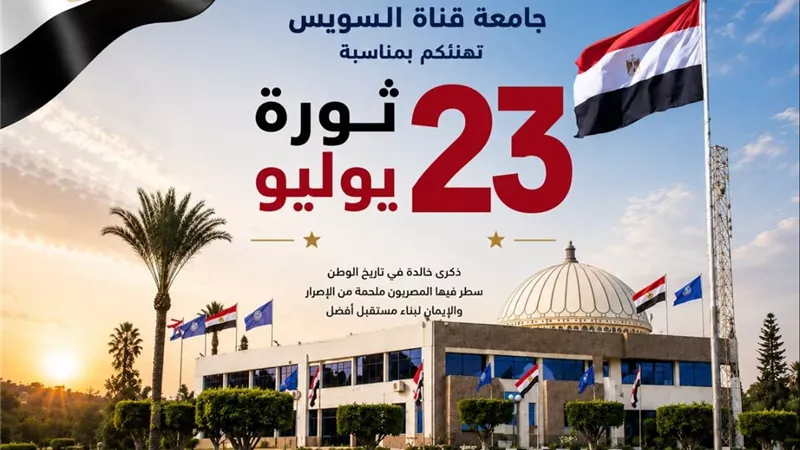 رئيس جامعة قناة السويس: ثورة 23 يوليو محطة وطنية خالدة في تاريخ مصر