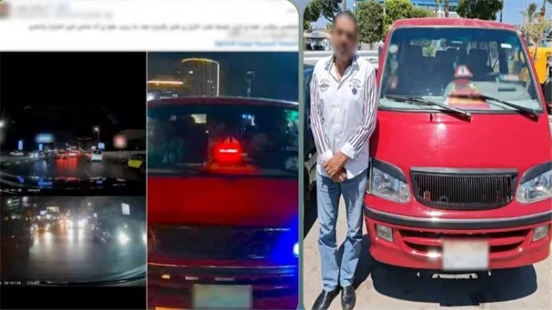سائق ميكروباص يعترض طريق قائد سيارة ويتعدى عليه بالإسكندرية