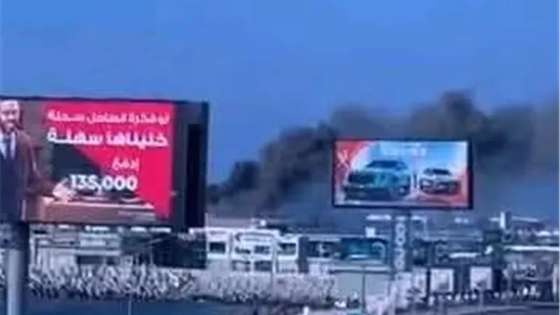 نشوب حريق هائل بمدخنة مطعم شهير على كورنيش البحر بالإسكندرية 