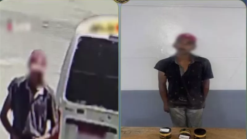 فيديو كشف الواقعة.. ضبط لص سرق أجزاء من سيارة في بورسعيد