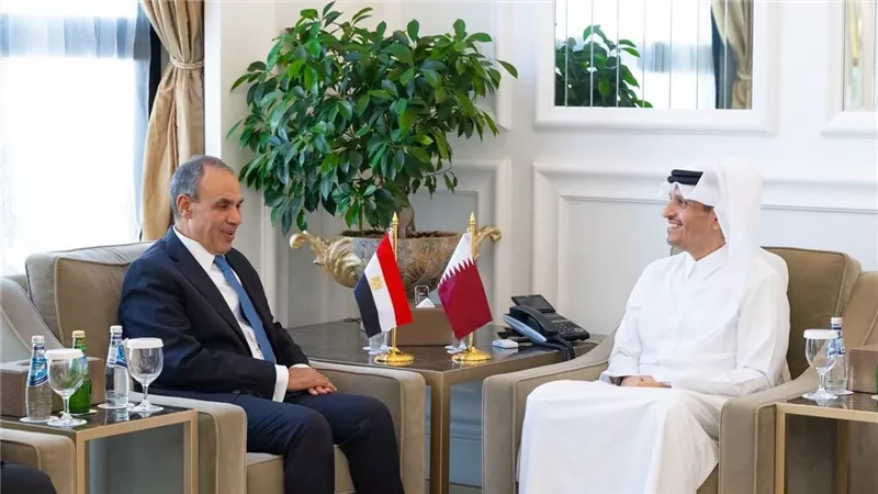 وزير الخارجية ونظيره القطري يبحثان سبل تعزيز العلاقات الثنائية ومتابعة مستجدات الأوضاع الإقليمية