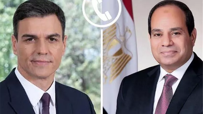 اتصال بين السيسي وسانشيز لبحث حادث ميناء دمياط ومستجدات الأوضاع الإقليمية