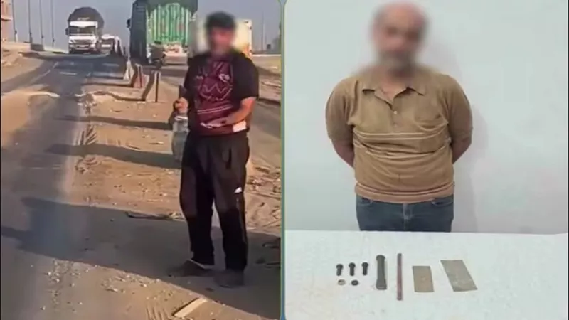 بعد تداول الفيديو.. ضبط عامل سرق قطعًا حديدية من أعلى كوبري في دمياط