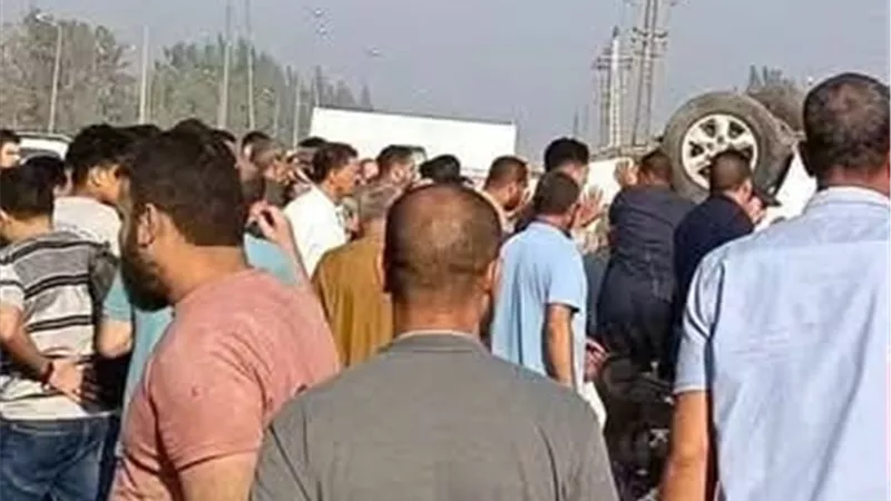 إصابة 9 أشخاص في انقلاب ميكروباص بطريق كفر داود - السادات بالمنوفية