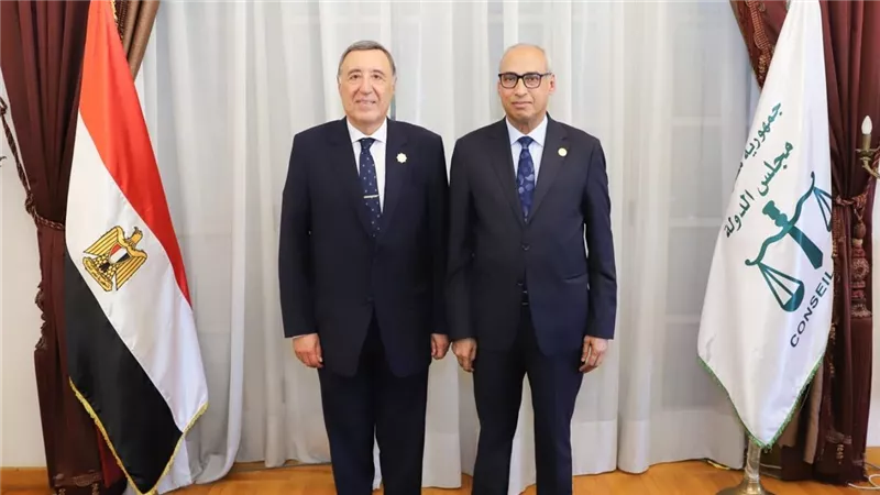 رئيس المحكمة الدستورية العليا يهنئ المستشار محمود أبو الدهب بتوليه رئاسة مجلس الدولة
