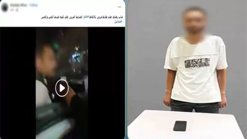 مخالفة انتظار خاطئ.. وراء فيديو التعدي على ضابط مرور بالسب في الشرقية 