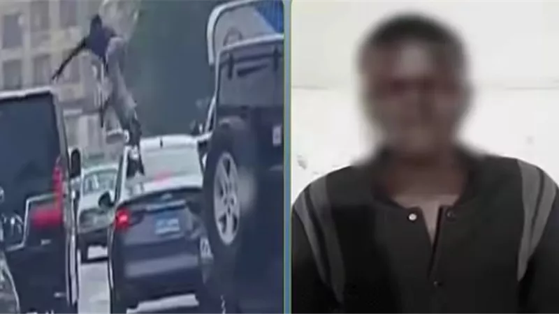 سبايدرمان في قبضة الأمن.. ضبط أجنبي ظهر في فيديو يقفز فوق السيارات بالمعادي