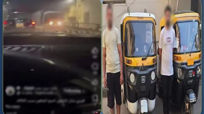 ضبط قائدي «توك توك» لقيادتهما عكس الاتجاه أعلى كوبري بالزيتون