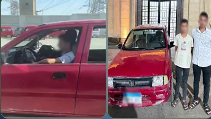 والده سمح له لشراء مستلزمات.. ضبط طفل لقيادته سيارة ملاكي في شوارع الجيزة