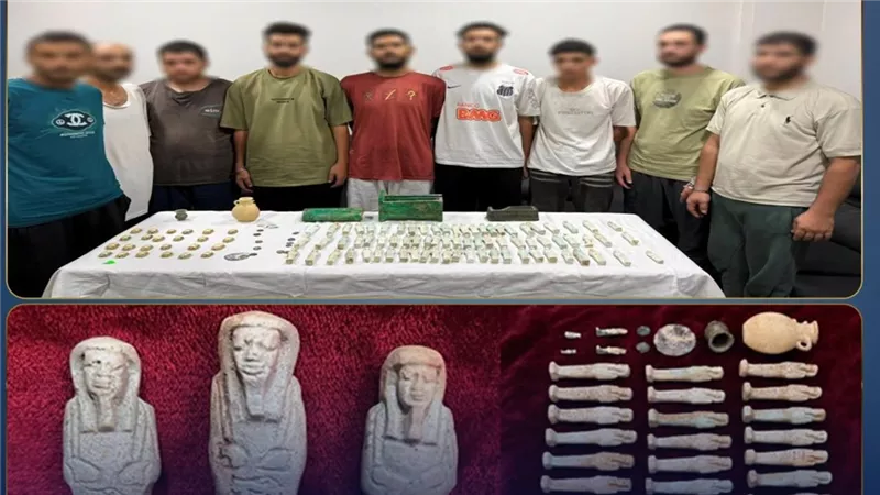 بحوزتهم 118 قطعة.. ضبط 9 أشخاص خلال التنقيب عن الآثار في القليوبية 