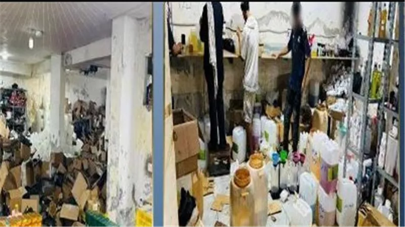 ضبط مصنع غير مرخص تخصص في إنتاج العطور المغشوشة بالنزهة