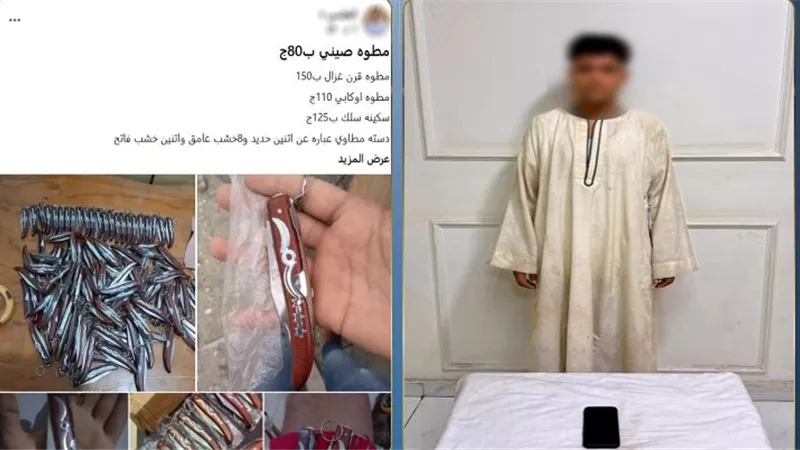 ضبط طالب يدير صفحة إلكترونية للنصب على المواطنين بزعم بيع أسلحة بيضاء في قنا