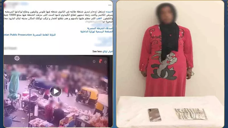 داخل سوق.. ضبط سيدة لسرقة حقيبة من ربة منزل بالبحيرة