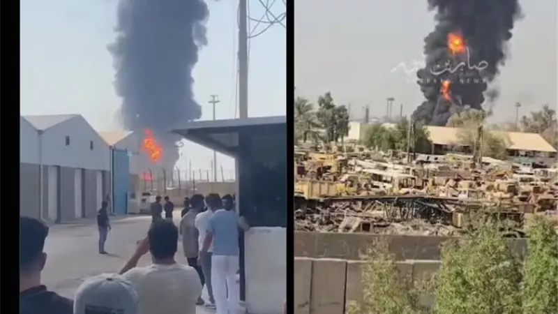 اندلاع حريق ضخم بمصفى الدورة في بغداد.. والدفاع المدني يحاصر النيران
