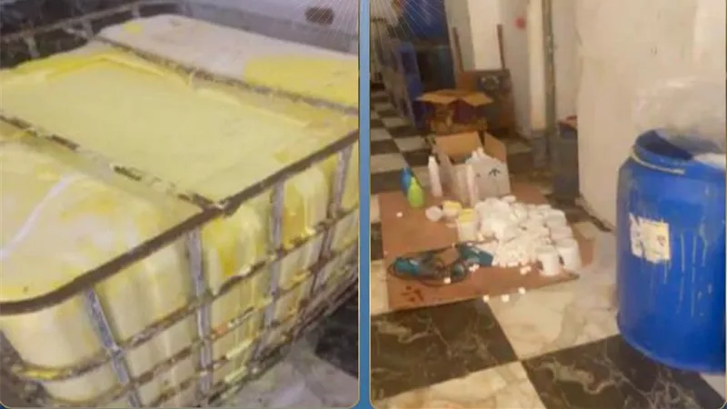 بداخله 3 أطنان خامات و350 عبوة مجهولة المصدر.. ضبط مصنع منظفات غير مرخص بالأهرام