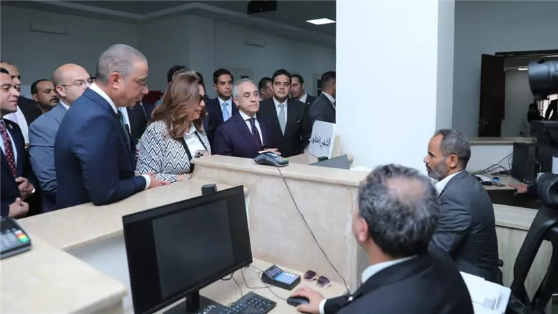 وزيرا العدل والتنمية المحلية يشهدان تشغيل فرع توثيق الودي بالصف.. صور 