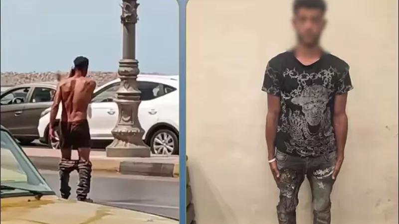 ضبط شخص ظهر في فيديو أثناء خلع ملابسه بأحد شوارع الإسكندرية
