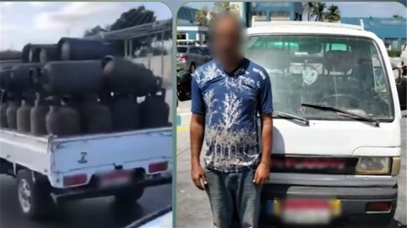 ضبط سائق سيارة حمّل أسطوانات غاز دون تأمين حمولتها بالإسكندرية