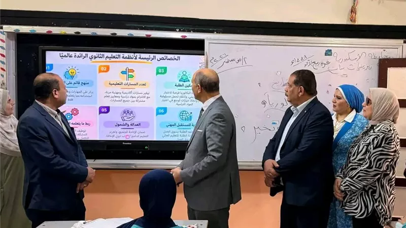 انضباط الدراسة وتفعيل الأنشطة.. أبرز توجيهات مدير تعليم الإسكندرية خلال جولته بالمدارس