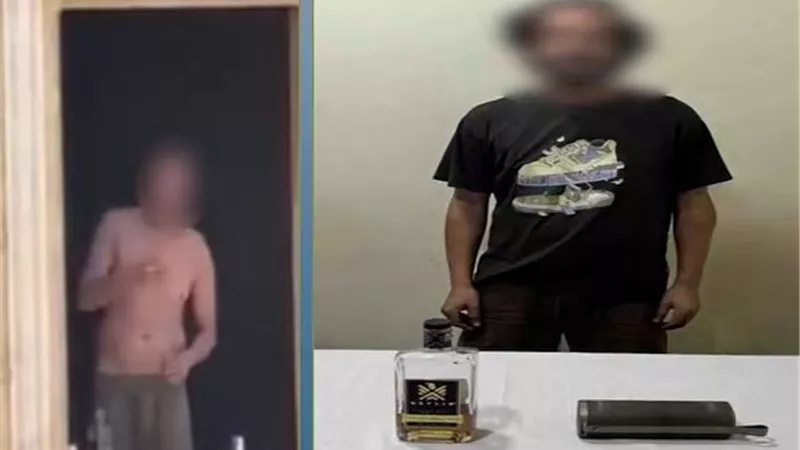 مكبر صوت وزجاجة كحول.. ضبط عاطل ظهر عاريًا في بلكونة بالعبور